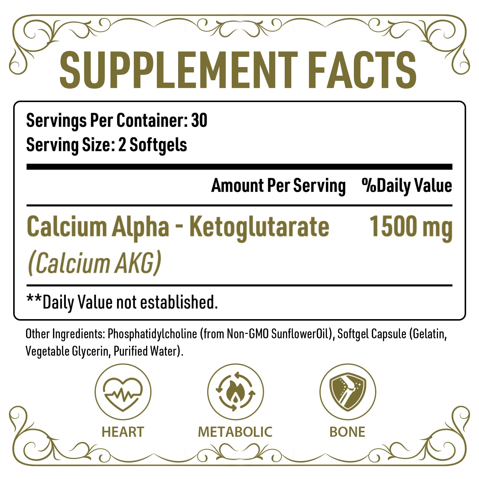 AJAXERRUE Liposomal Calcium AKG 1500 MG – Energy, Longevity & Metabolic Support | 600 Softgels