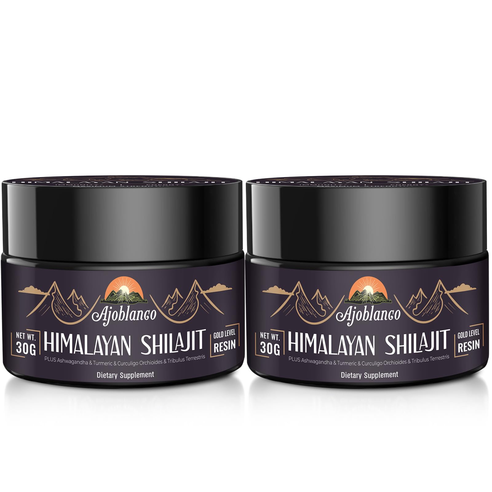 Ajoblanco 600mg Himalayan Shilajit Resin – Organic Ayurvedic Blend, Pack of 2 for Energy & Immunity
