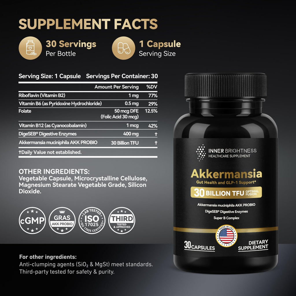 Akkermansia Probiotic – 30B TFU, GLP-1 & Digestion Support