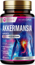 Akkermansia Probiotic Supplement - 2 Billion AFU GLP-1 with Prebiotic Fiber - 60 Capsules
