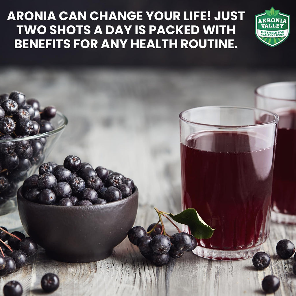 Akronia Valley 100% Aronia Berry Juice | 16 Fl Oz (Pack of 6) One Month Supply | Gluten Free Superfood Juice Drink
