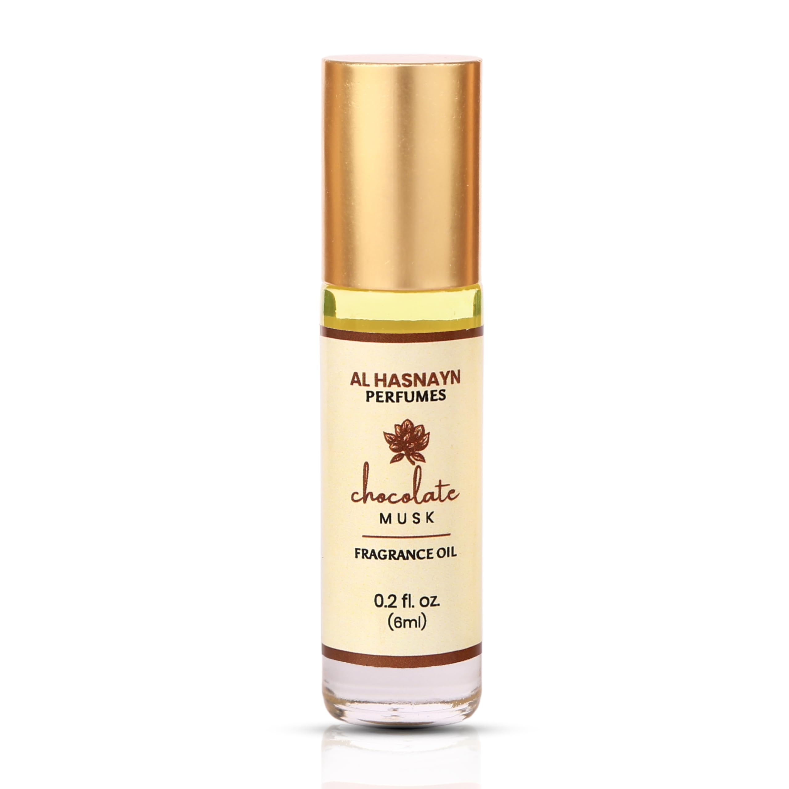 AL-HASNAYN Chocolate Musk Fragrance Oil Roll-On Perfume 0.20 fl oz (6ml) - Alcohol Free - Long-Lasting - Gifts for Men & Women