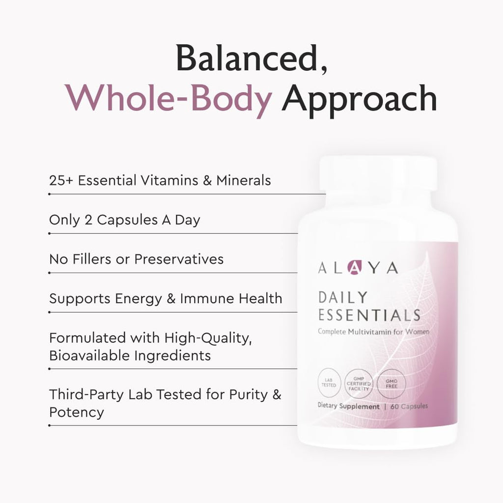 Alaya Naturals Daily Essentials Multivitamin for Women | Complete Daily Nutrition