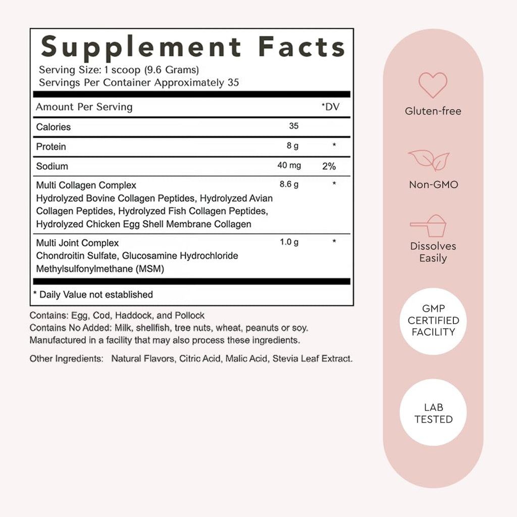 Alaya Naturals Multi Collagen Powder – Raspberry Lemonade (Type I-X)