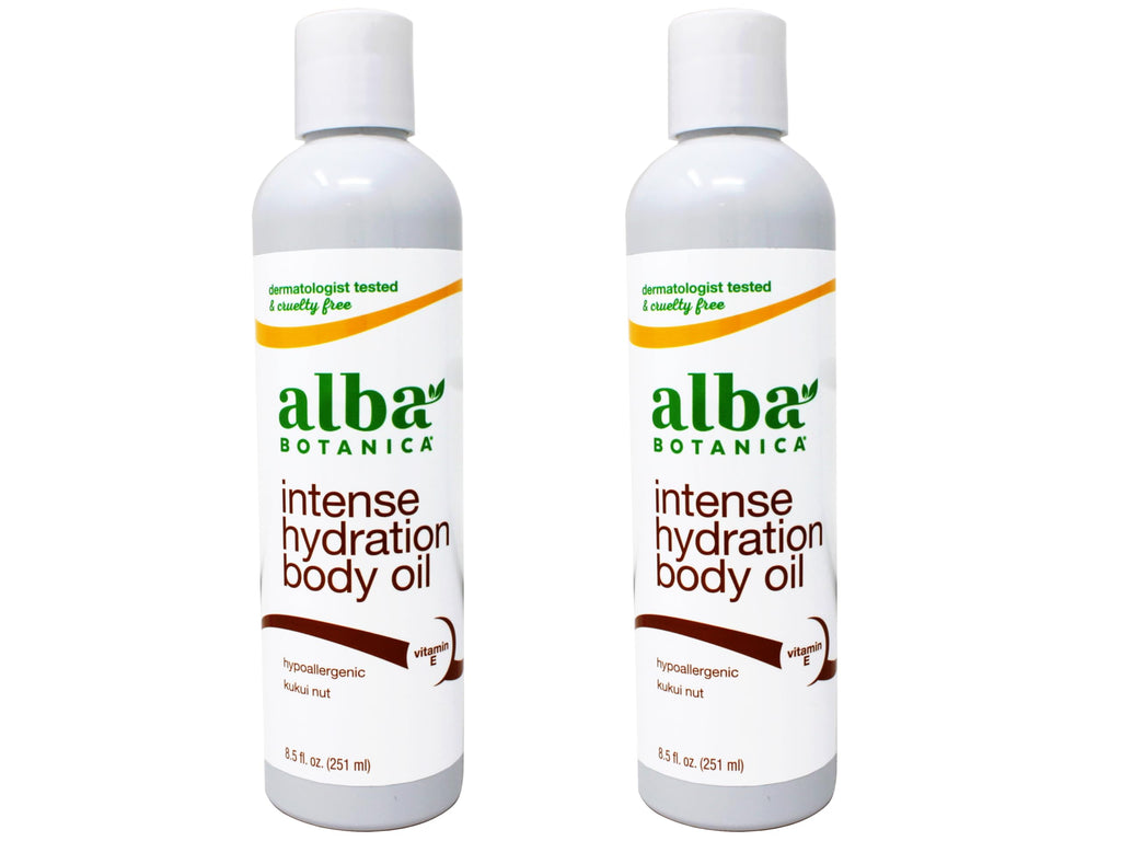 Alba Botanica Hawaiian Body Oil Kukui Nut 8.5 oz – 2 Pack | Hydrating, Fast-Absorbing Oil