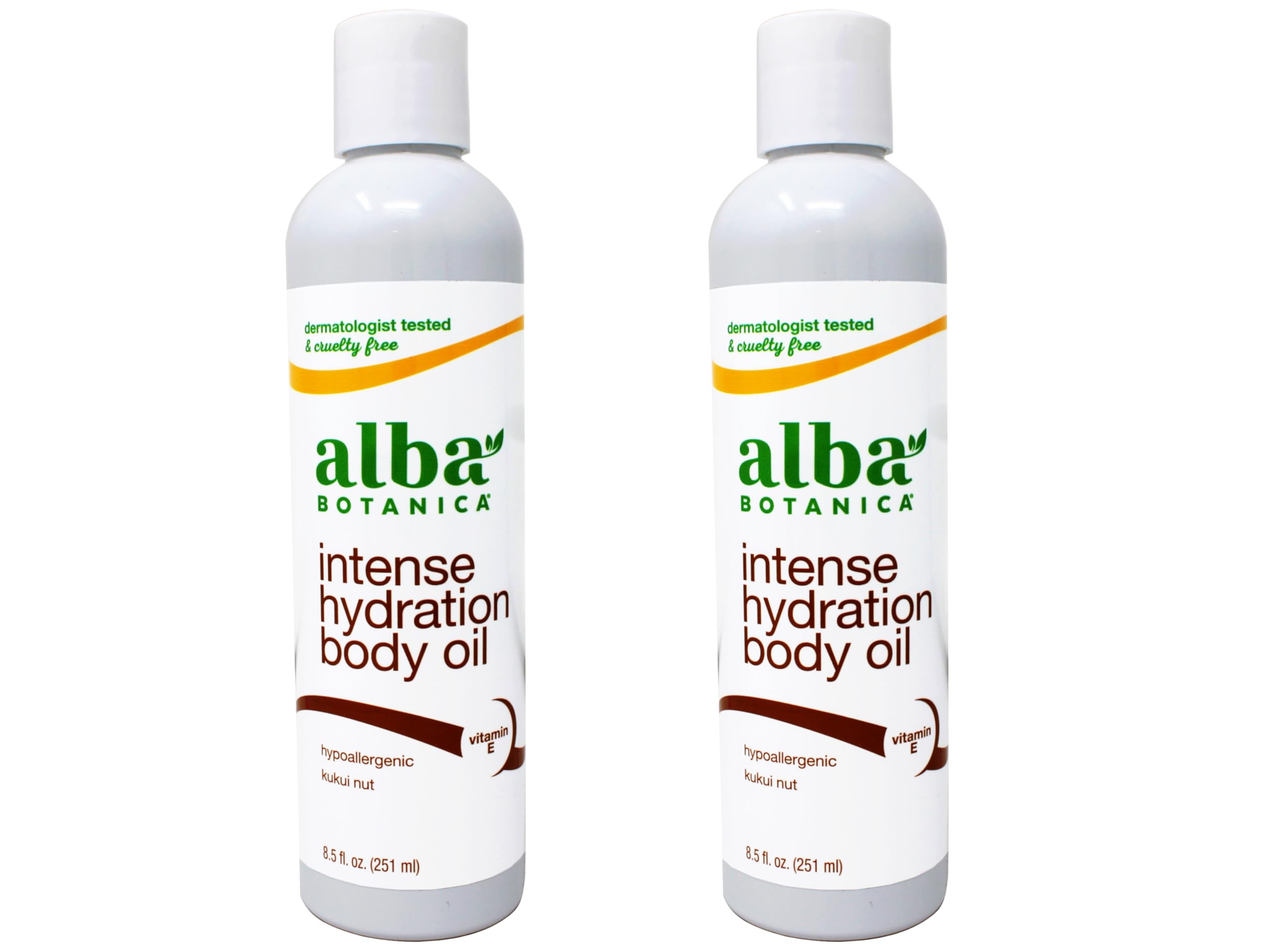 Alba Botanica Hawaiian Body Oil Kukui Nut 8.5 oz – 2 Pack | Hydrating, Fast-Absorbing Oil