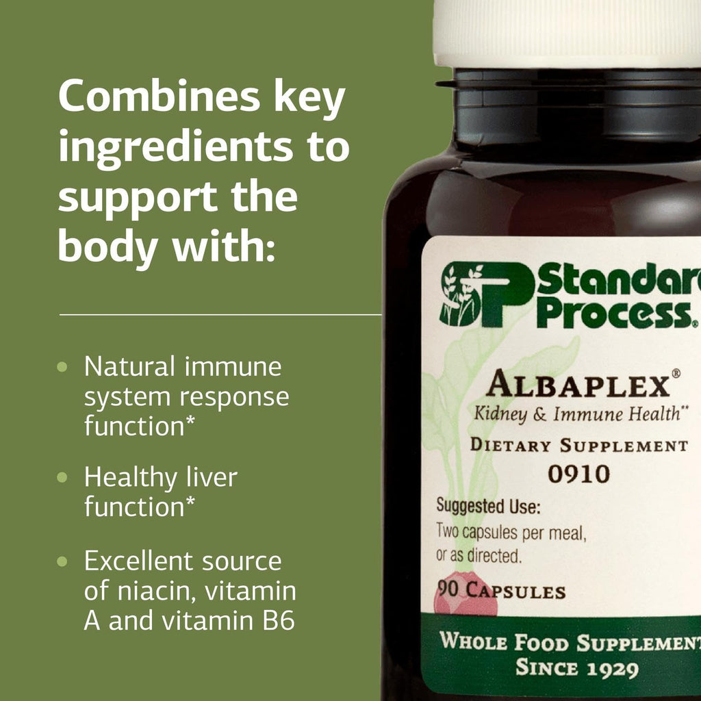 Standard Process Albaplex – Liver & Immune Health Supplement | Non-Dairy | 90 Capsules (45 Servings)