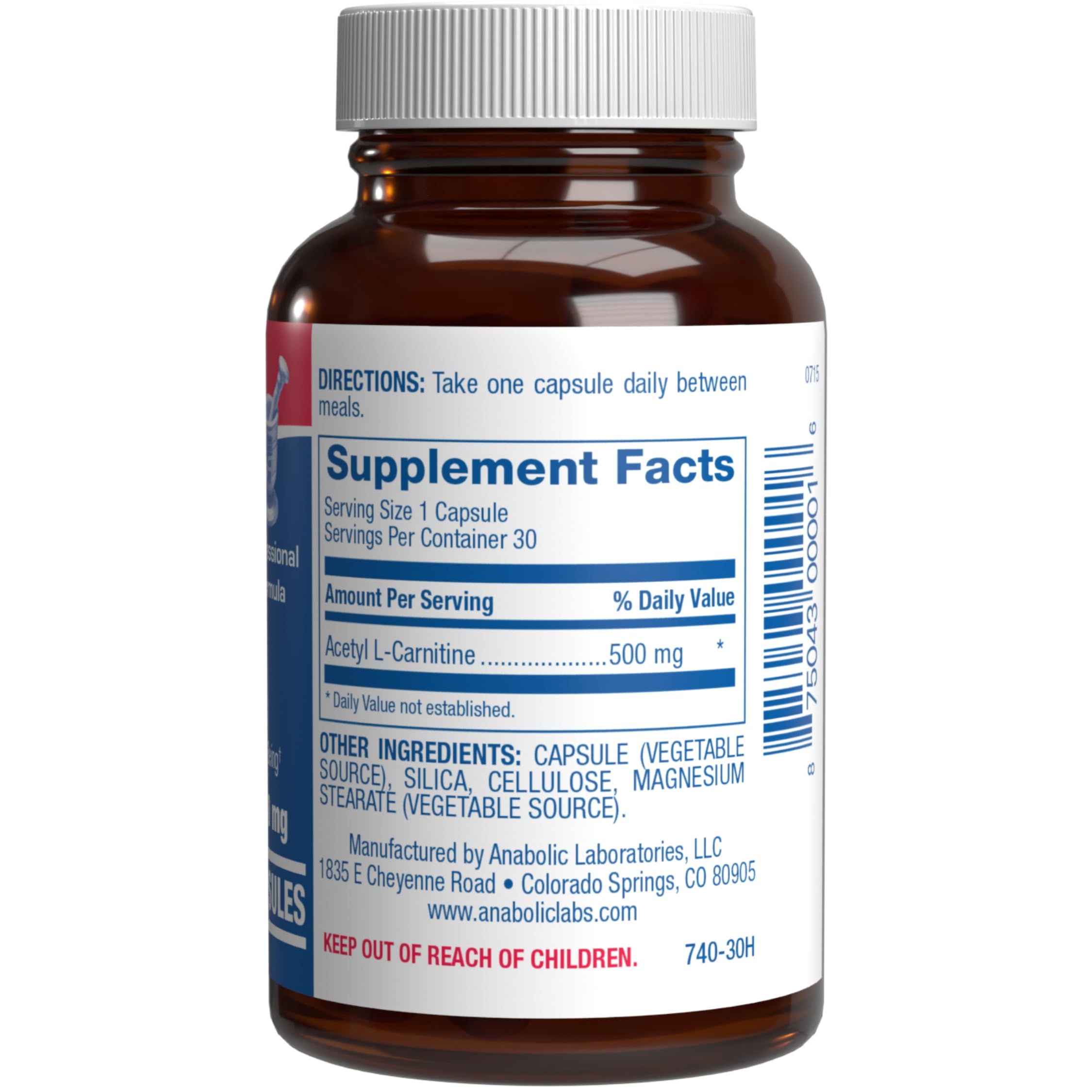ALCAR 500mg Acetyl L-Carnitine – Brain, Nerve & Memory Support – Vegetarian, Non-GMO, Made in USA – 30 Servings