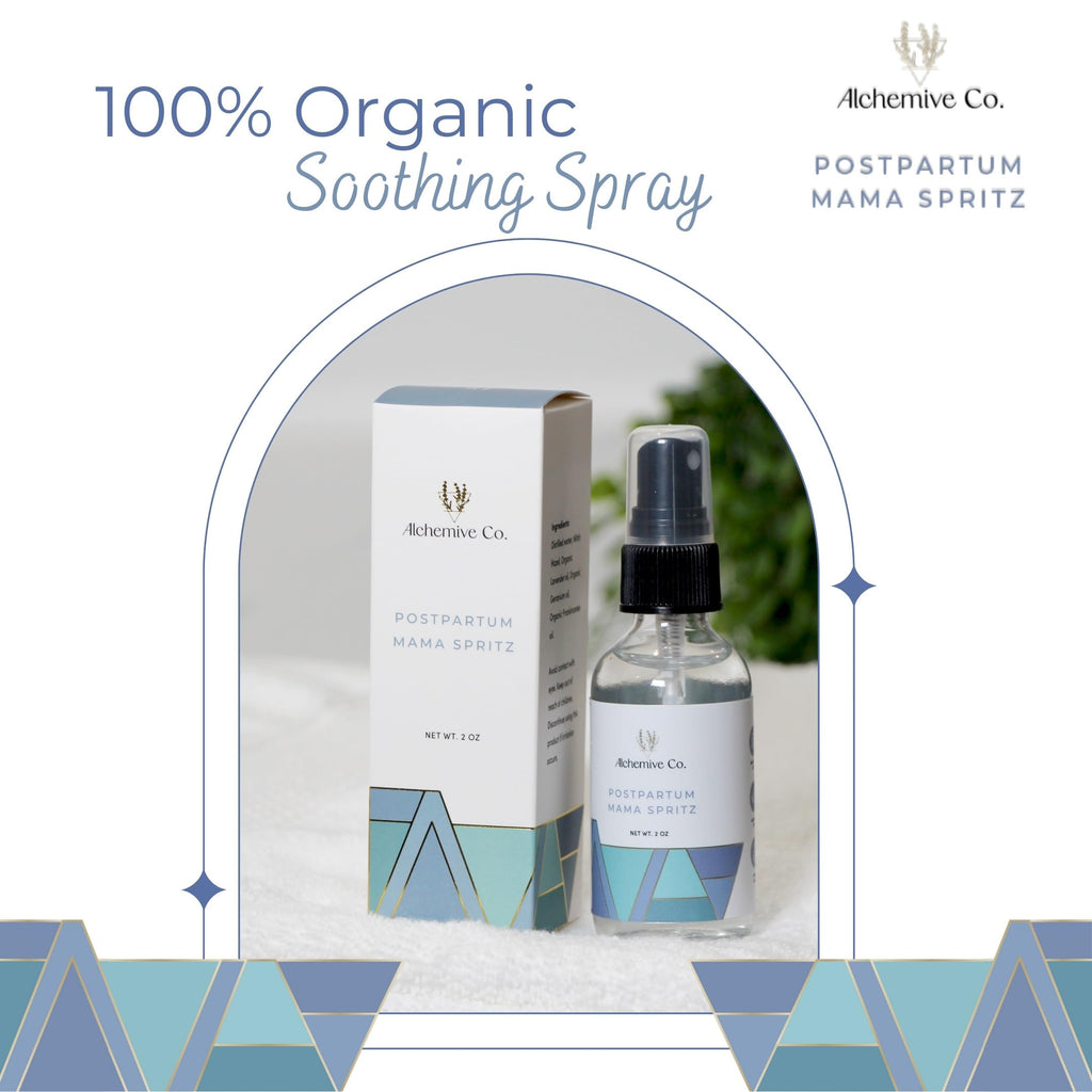 Alchemive Co. Mama Spritz Postpartum Perineal Spray | Cooling Witch Hazel Blend with Organic Essential Oils – 2 oz