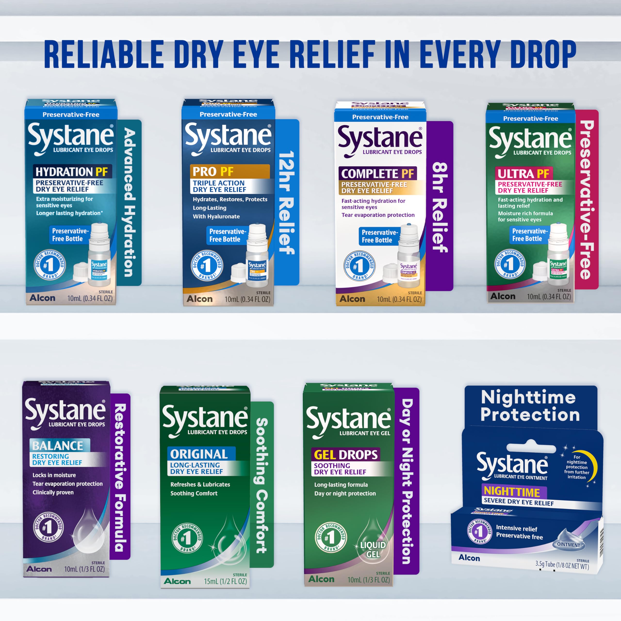 Alcon Hydration Preservative-Free Lubricant Eye Drops – 0.7 mL, 30 Count