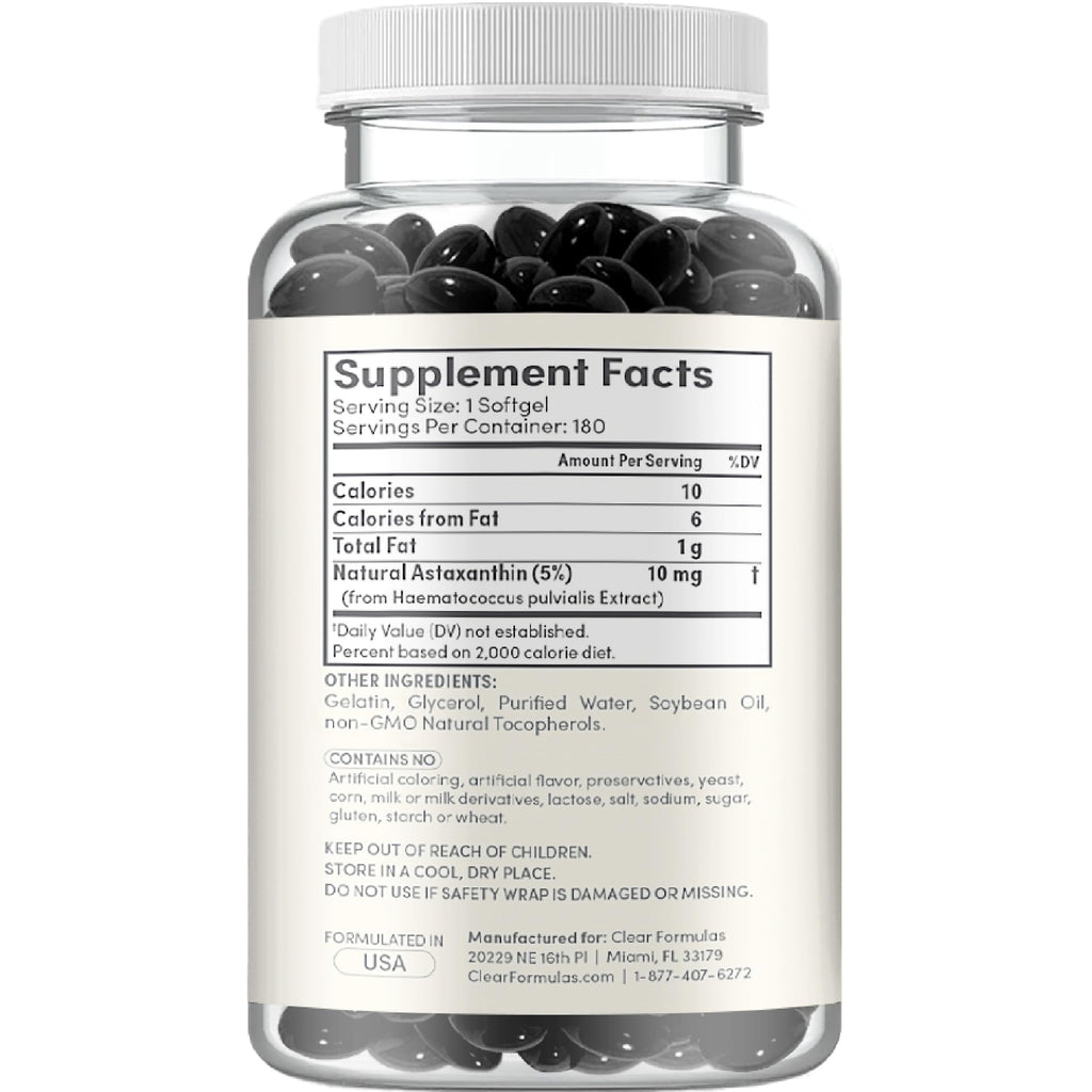 Algae Based Astaxanthin 10mg – Rapid Release, Non-GMO | 6-Month Supply