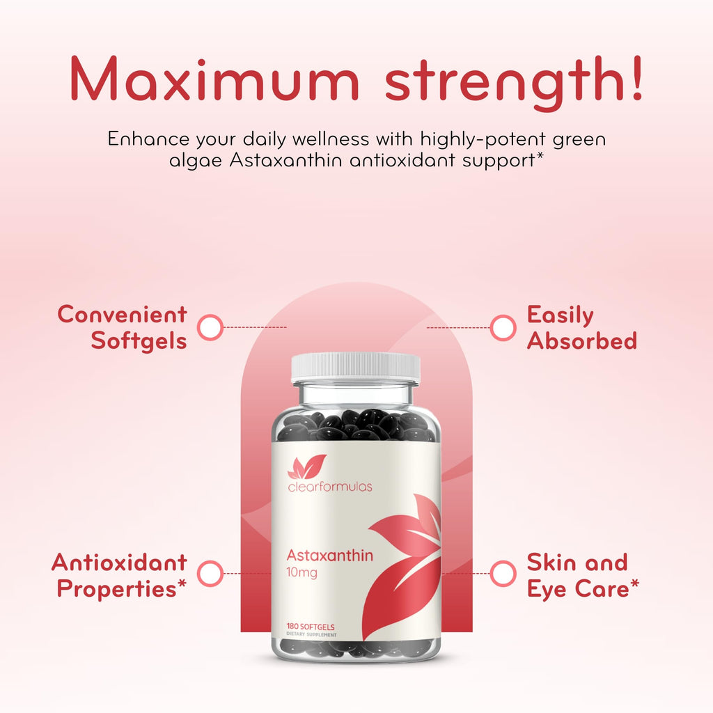 Algae Based Astaxanthin 10mg – Rapid Release, Non-GMO | 6-Month Supply
