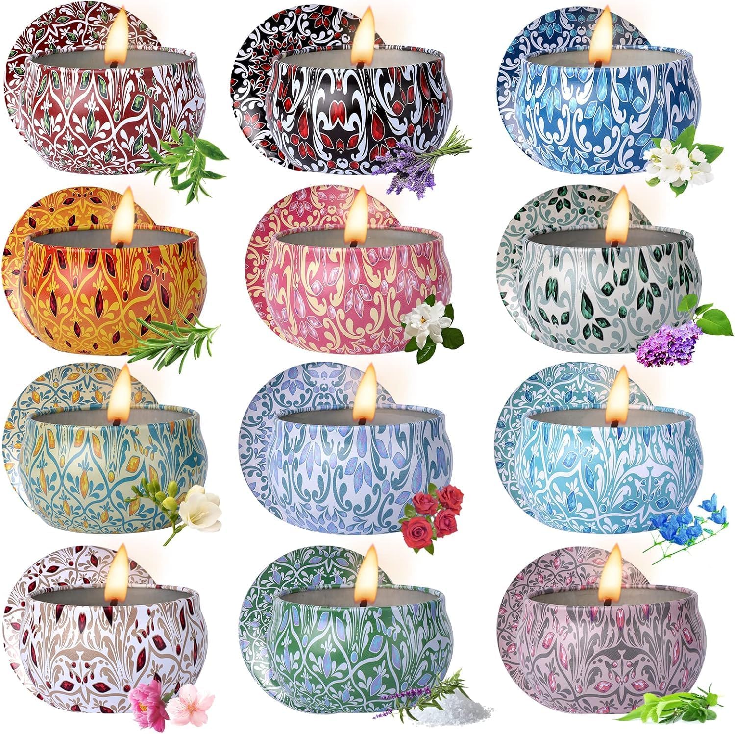 Alikiai Scented Candles for Women – 12 Pack Soy Wax Gift Set