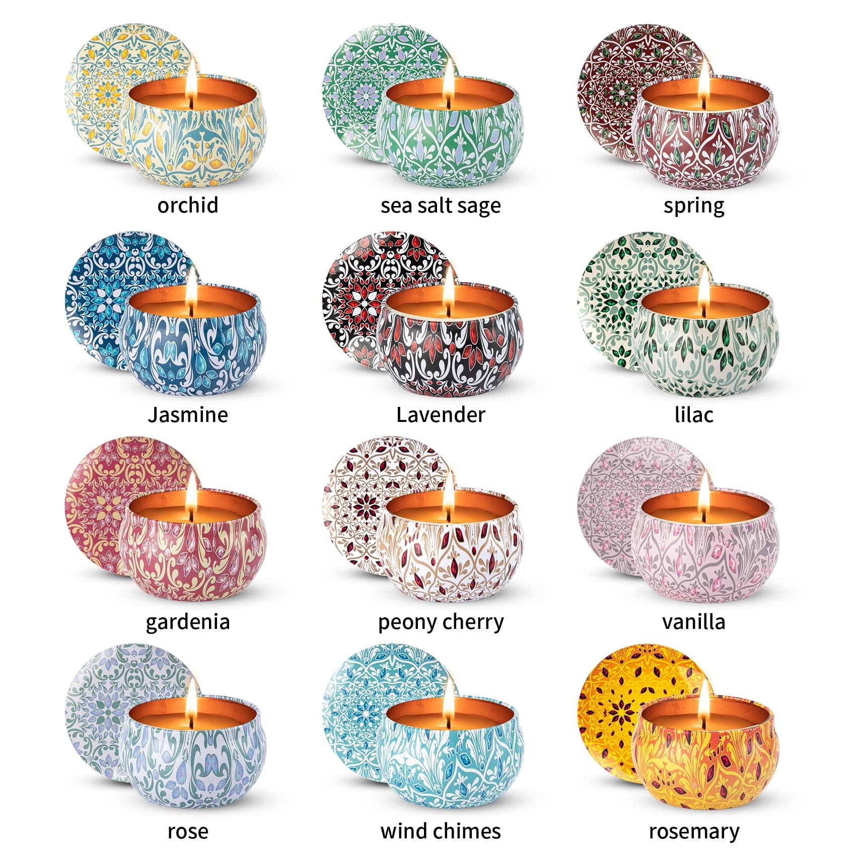 Alikiai Scented Candles for Women – 12 Pack Soy Wax Gift Set