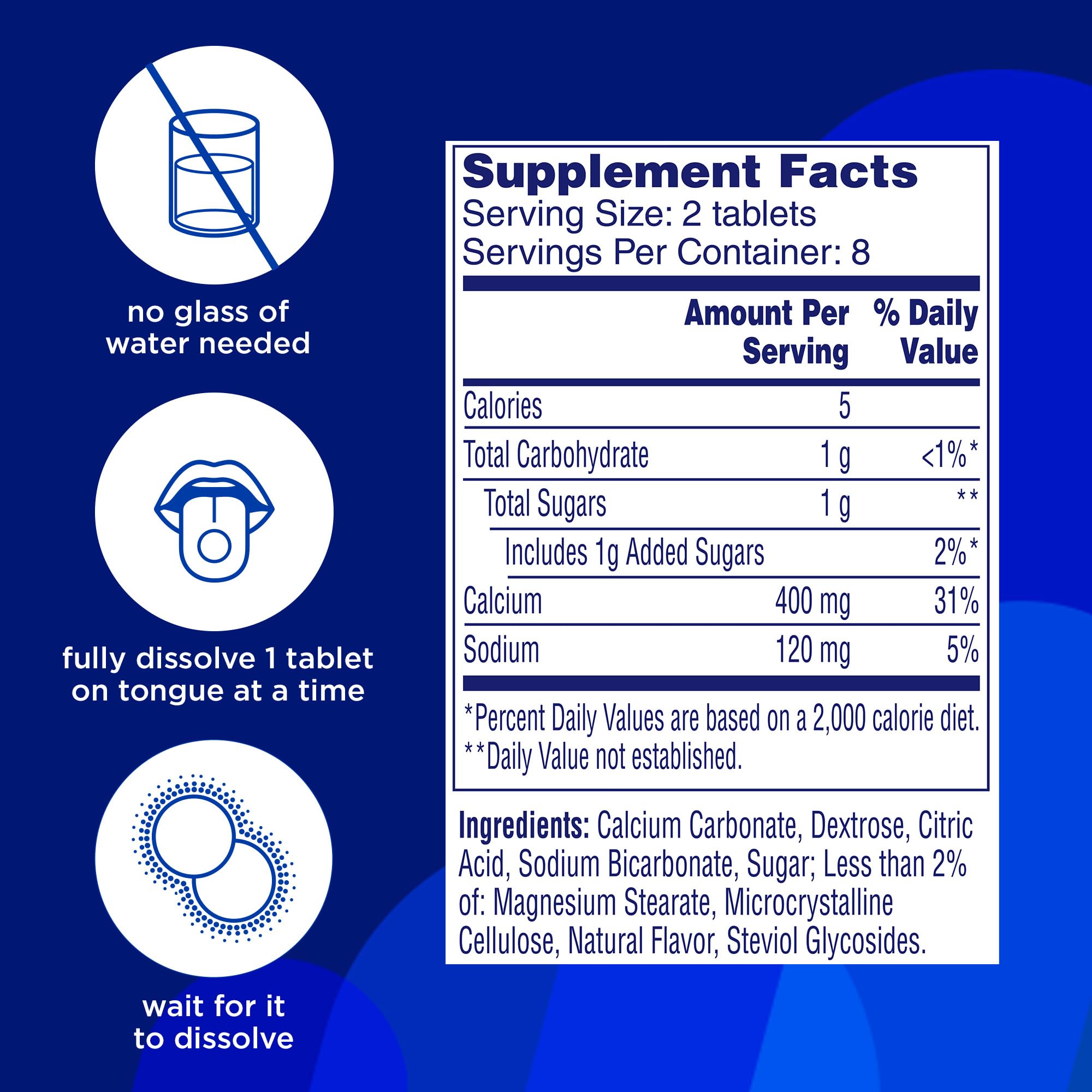 Alka-Seltzer Fizzy Melts – No-Water On-The-Go Antacid Tablets, Berry Flavor, 16ct