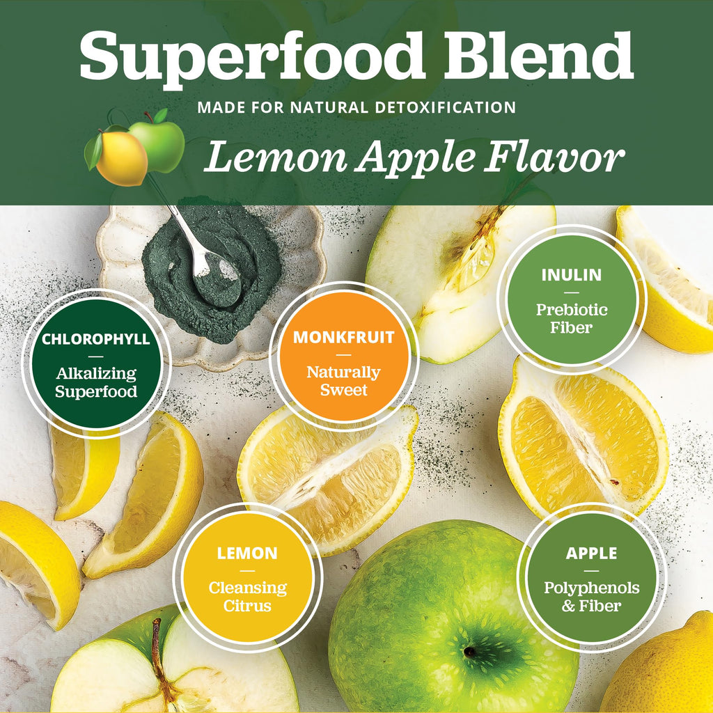 All About Juicing Chlorophyll Green Juice Shots – Clean Energy, Detox, Alkalize (30 Stick Packs)