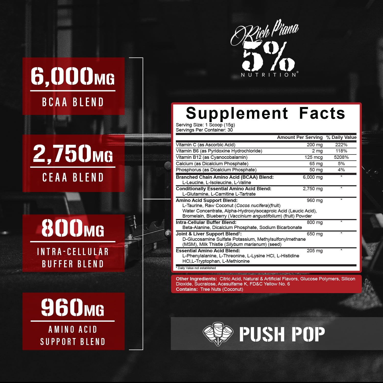 5% Nutrition Rich Piana AllDayYouMay BCAA Powder – Intra & Post-Workout Aminos