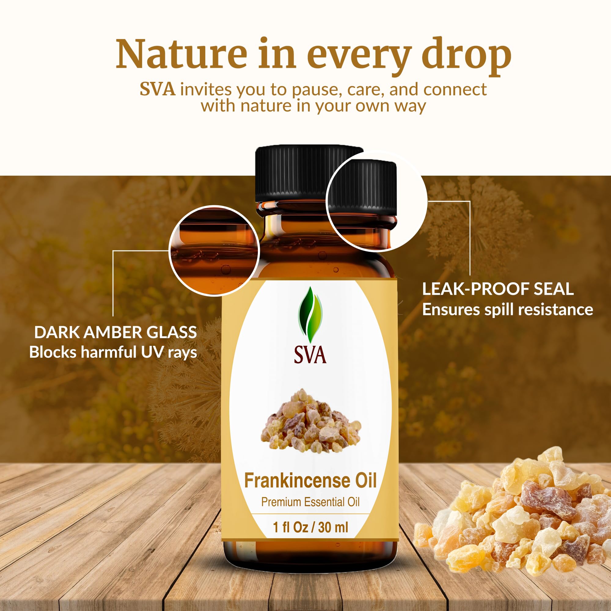 SVA Frankincense Essential Oil - 1 oz - 100% Natural Boswellia Carterii