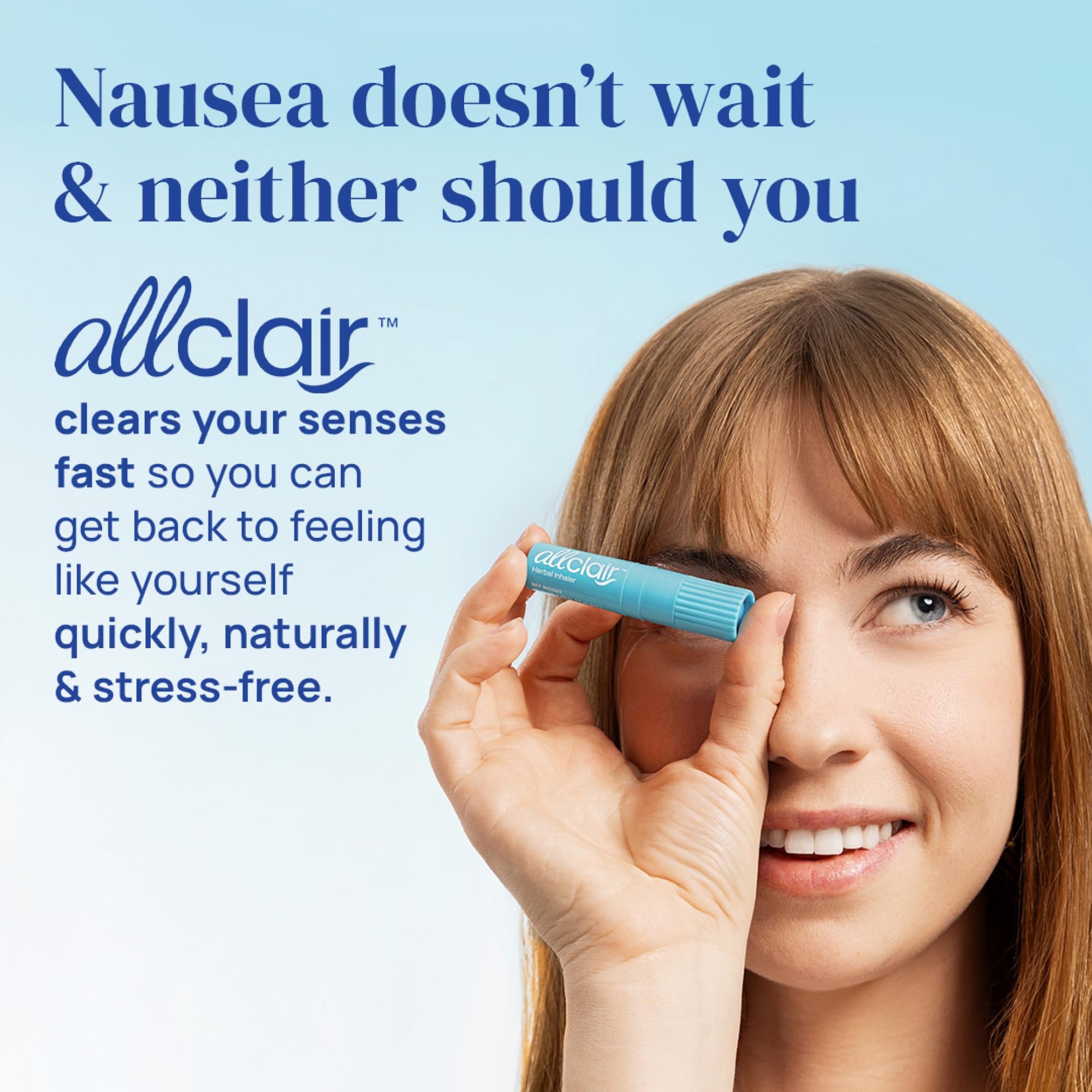Allclair Nausea Relief Inhaler (Pack of 4) — Fast, Drug-Free & Portable