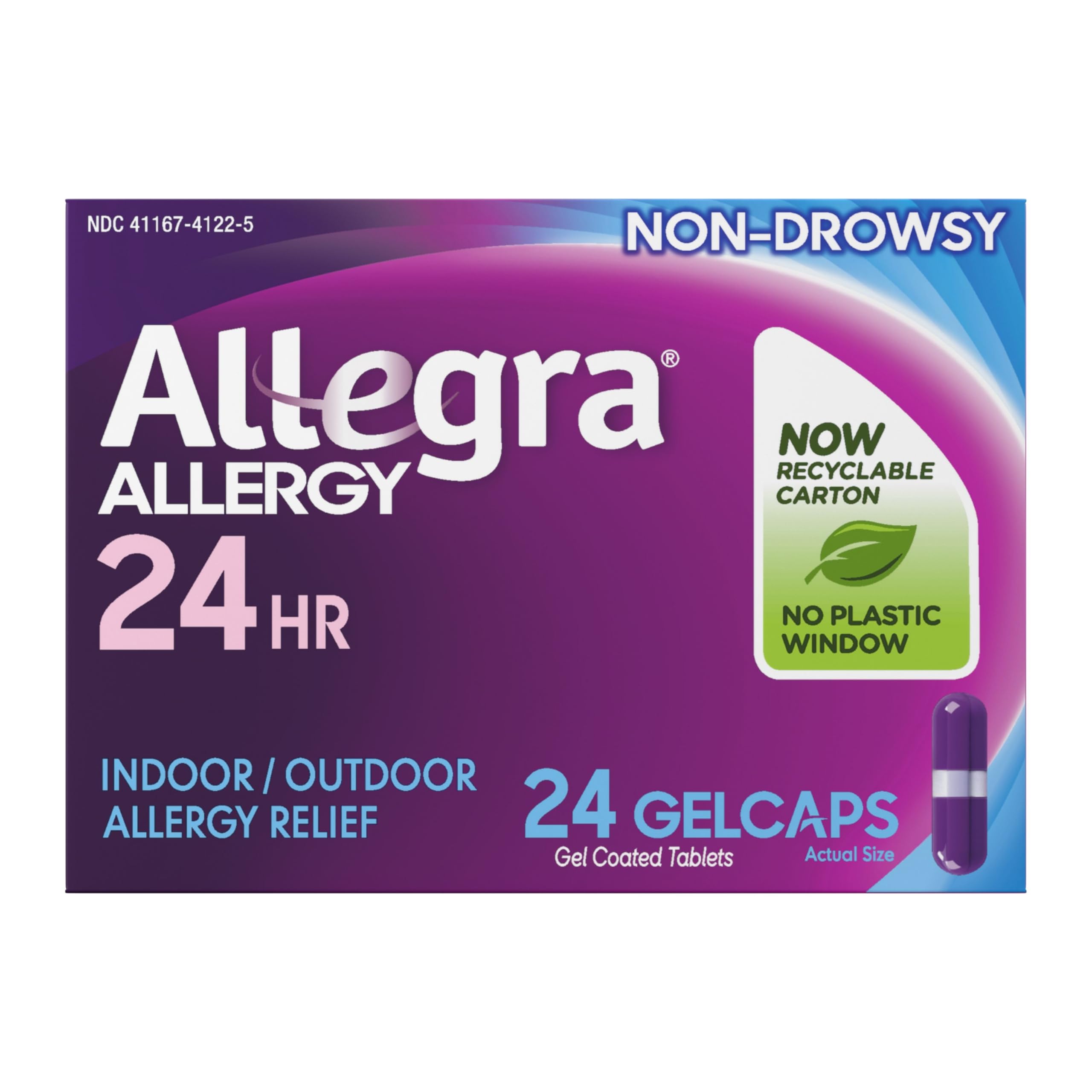 Allegra Adult 24-Hour Allergy Relief Gelcaps — Non-Drowsy 180 mg Fexofenadine HCl