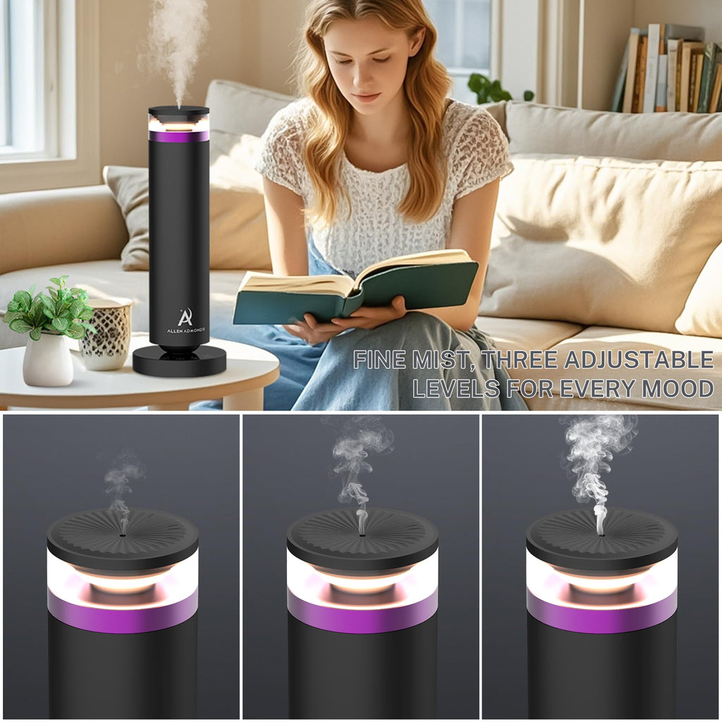 Allen Admonds Waterless Scent Diffuser — Large Room Coverage Up to 1500 Sq Ft, Remote & Touch Control