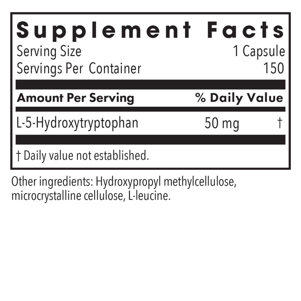 Allergy Research Group 5-HTP 50mg – Sleep Support, Serotonin (L-5-HTP), Vegetarian Capsules | 150 Count