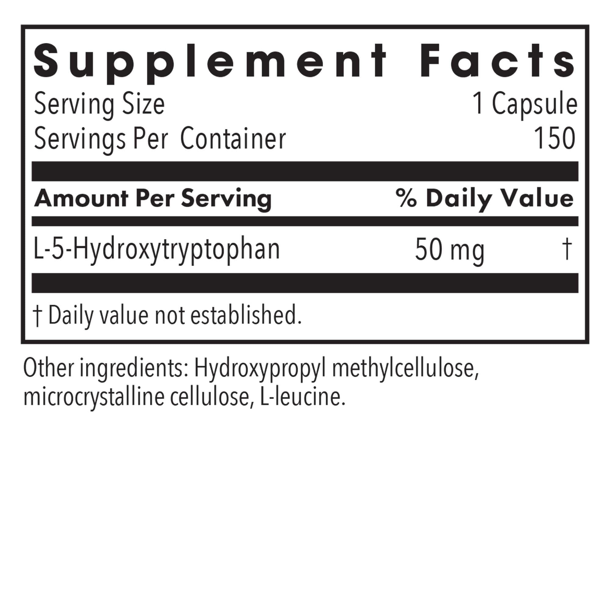 Allergy Research Group 5-HTP 50mg – Sleep Support, Serotonin (L-5-HTP), Vegetarian Capsules | 150 Count