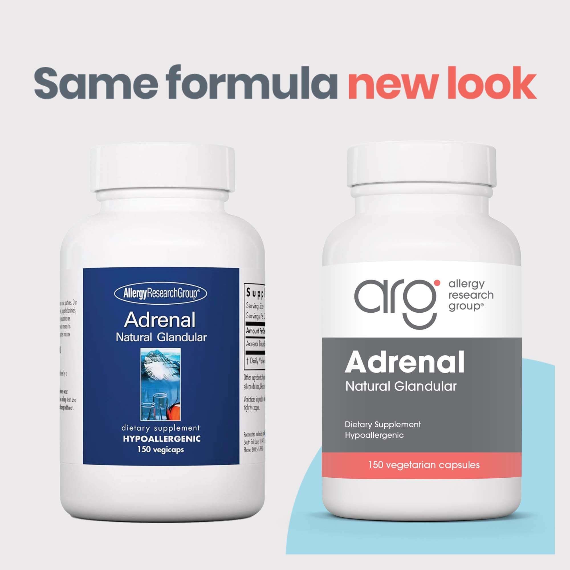 Allergy Research Group Adrenal Support - Adrenal Glandular Supplement for Men & Women (150 Count)