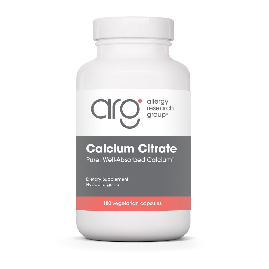 Allergy Research Group Calcium Citrate 150mg - Pure Calcium, Bone Health (180 Count)