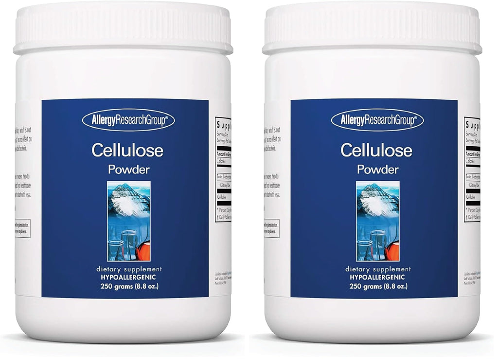 Allergy Research Group Cellulose Powder - Microcrystalline Cellulose, 2000mg Insoluble Fiber - 8.8 oz (Pack of 2)