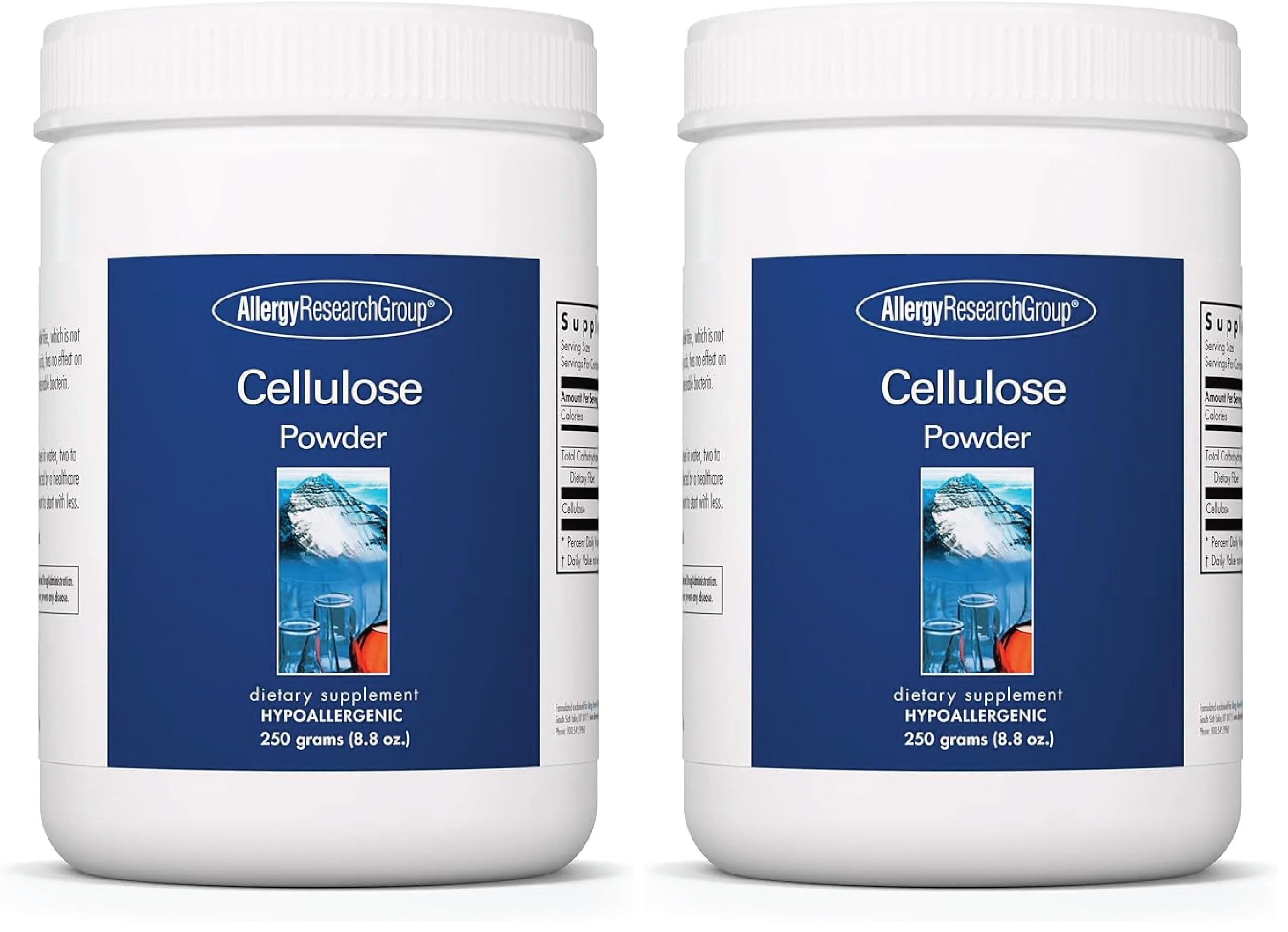 Allergy Research Group Cellulose Powder - Microcrystalline Cellulose, 2000mg Insoluble Fiber - 8.8 oz (Pack of 2)