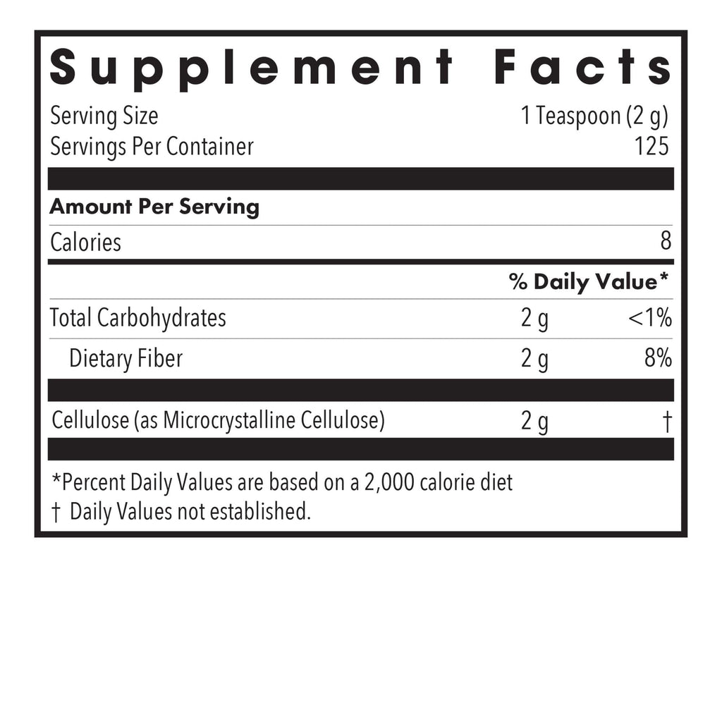 Allergy Research Group Cellulose Powder - Microcrystalline Cellulose, 2000mg Insoluble Fiber - 8.8 oz (Pack of 2)