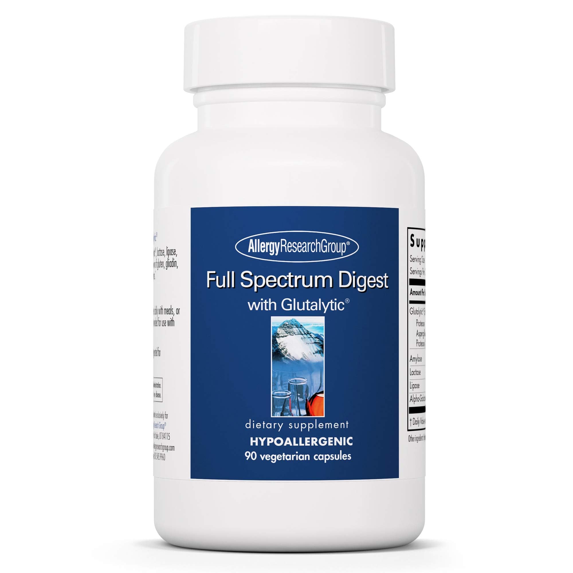 Allergy Research Group Full Spectrum Digest with Glutalytic | Gluten Support & Digestive Enzymes | 90 Vegetarian Capsules