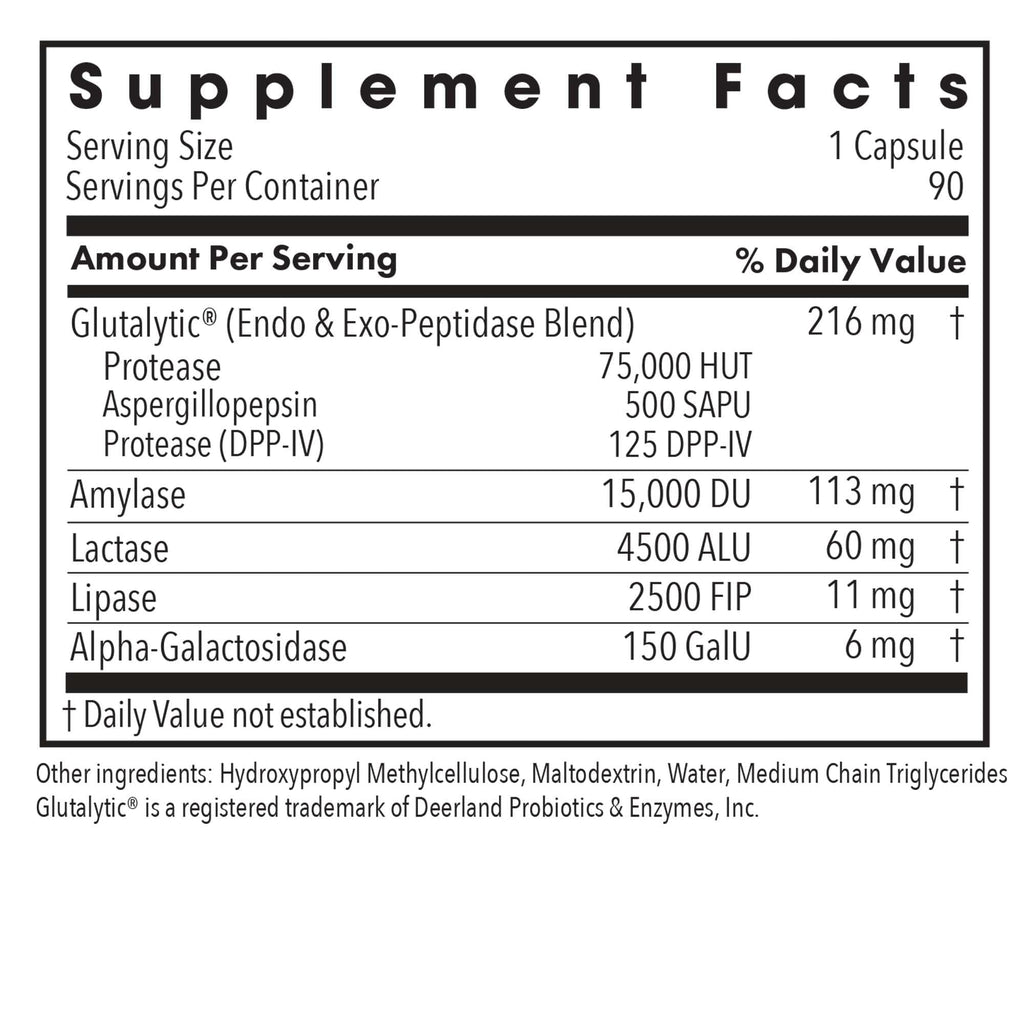 Allergy Research Group Full Spectrum Digest with Glutalytic | Gluten Support & Digestive Enzymes | 90 Vegetarian Capsules
