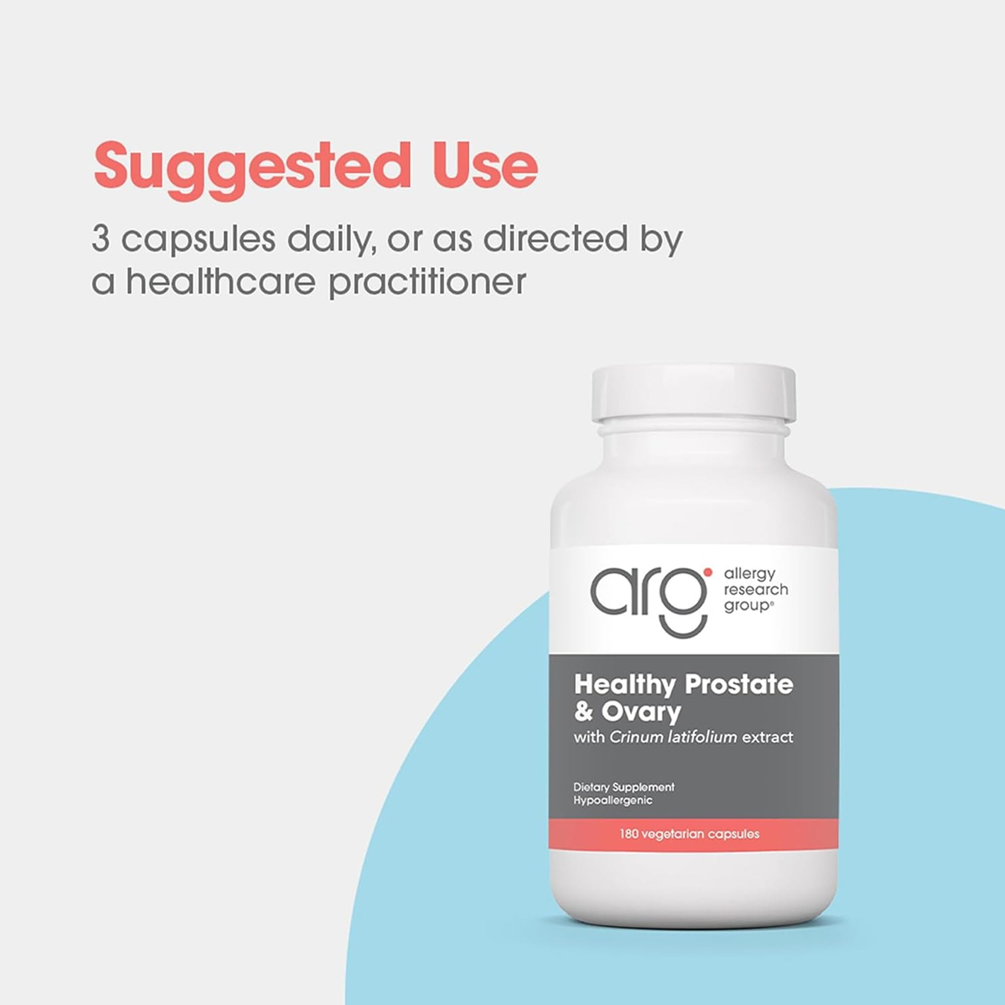 Healthy Prostate & Ovary Supplement – Allergy Research Group (180 Count, Vegetarian)