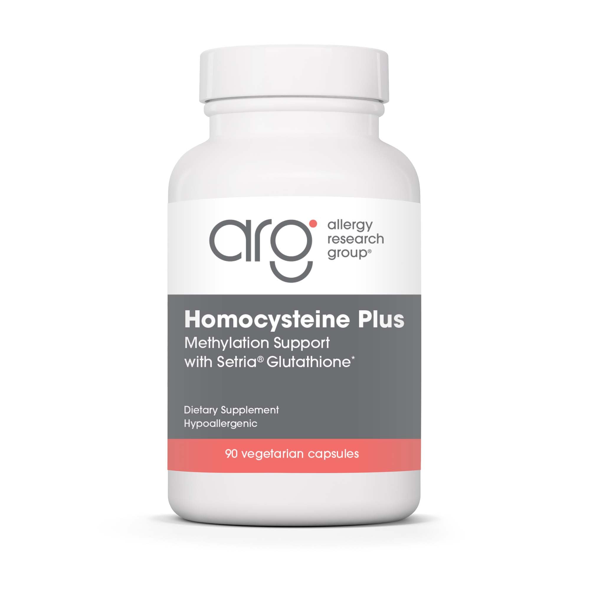 Allergy Research Group Homocysteine Plus Supplement | Setria Glutathione, B Complex, TMG | 90 Count