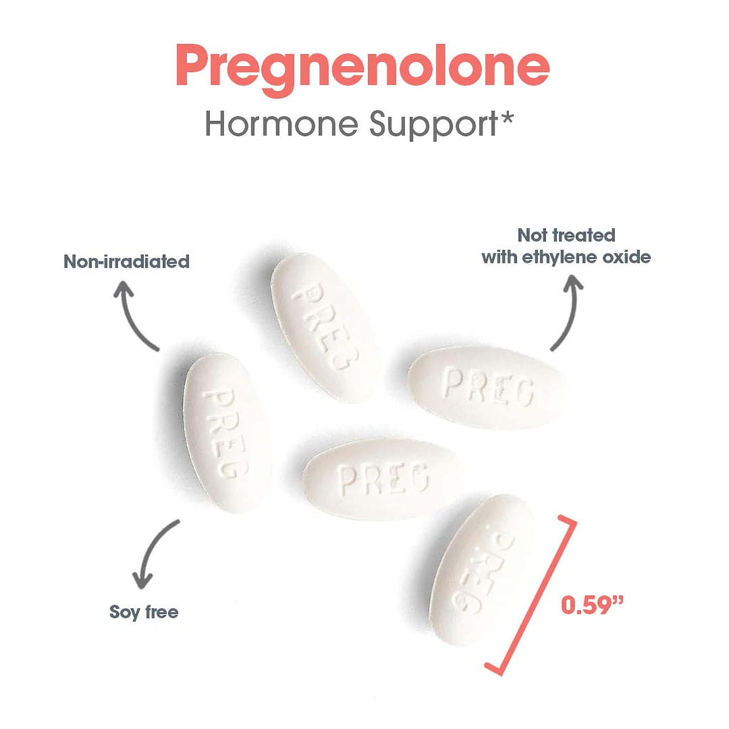 Allergy Research Group Pregnenolone Supplement 50mg - Hormone & Stress Support - Non-GMO Wild Yam, Micronized Lipid Matrix, Plant-Sourced - 60 Tablets