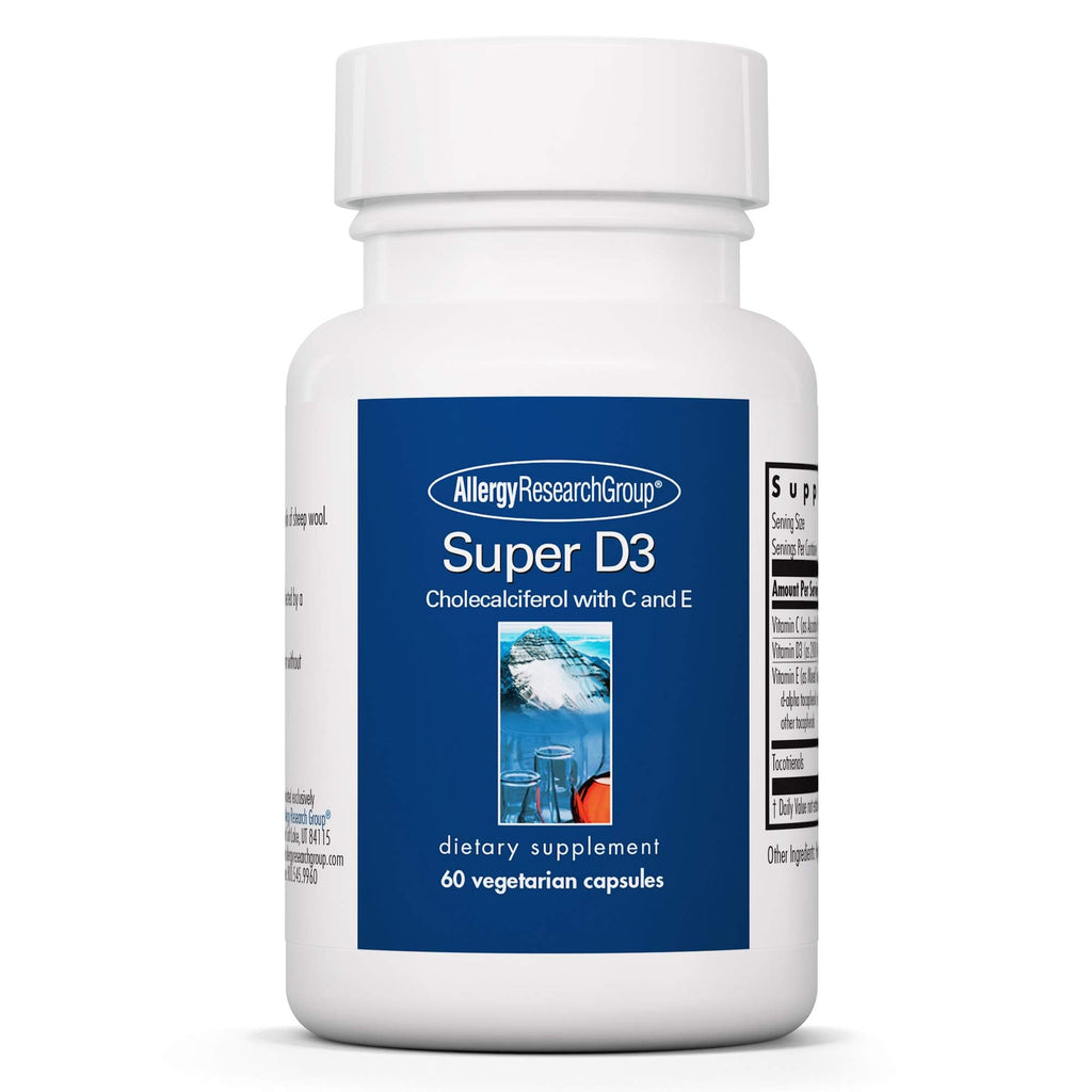 Allergy Research Group Super D3 – 2000 IU Vitamin D3, Bone & Immune Support | Vegetarian, Gluten Free - 60 Count