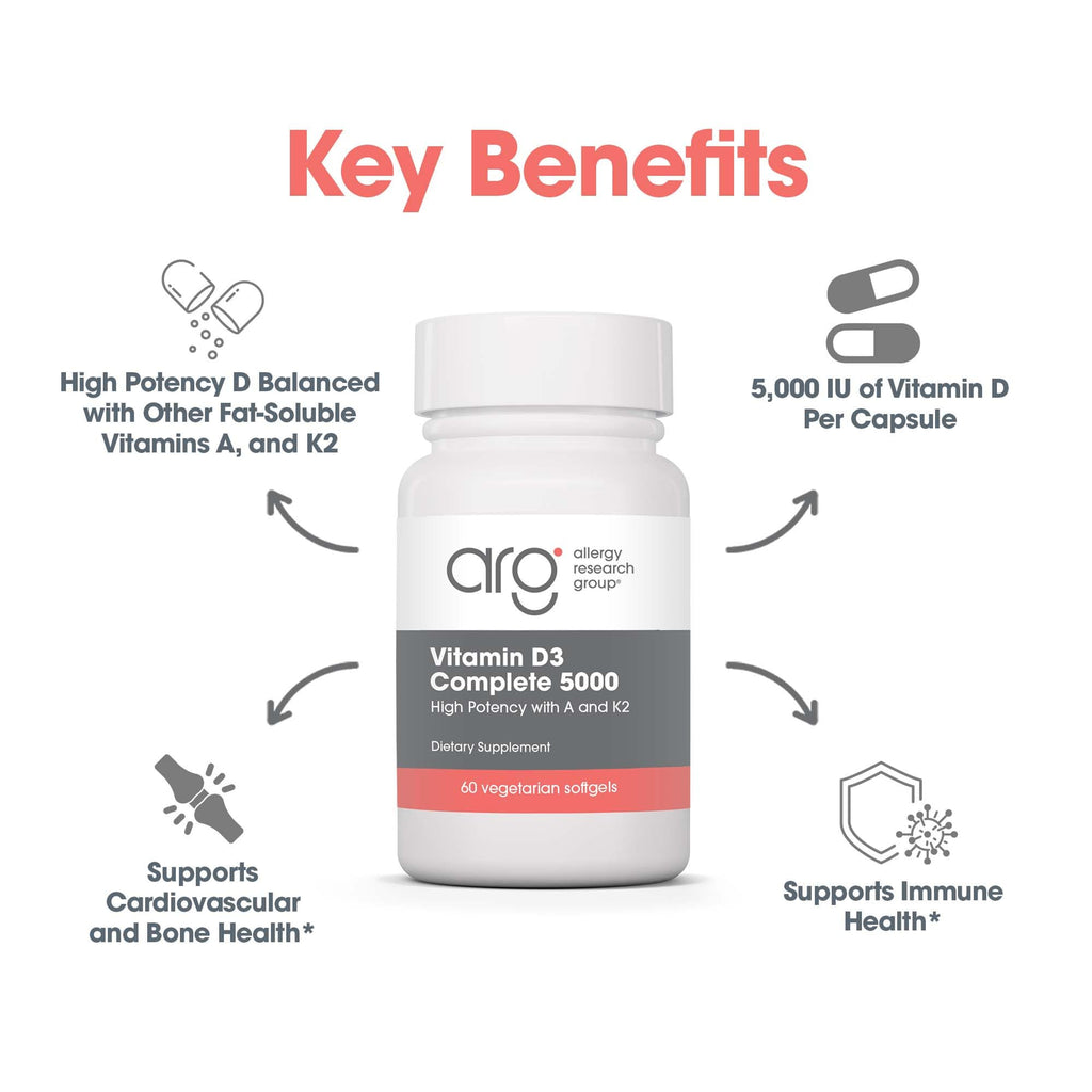 Allergy Research Group Vitamin D3 Complete 5000 IU | D3 & K2