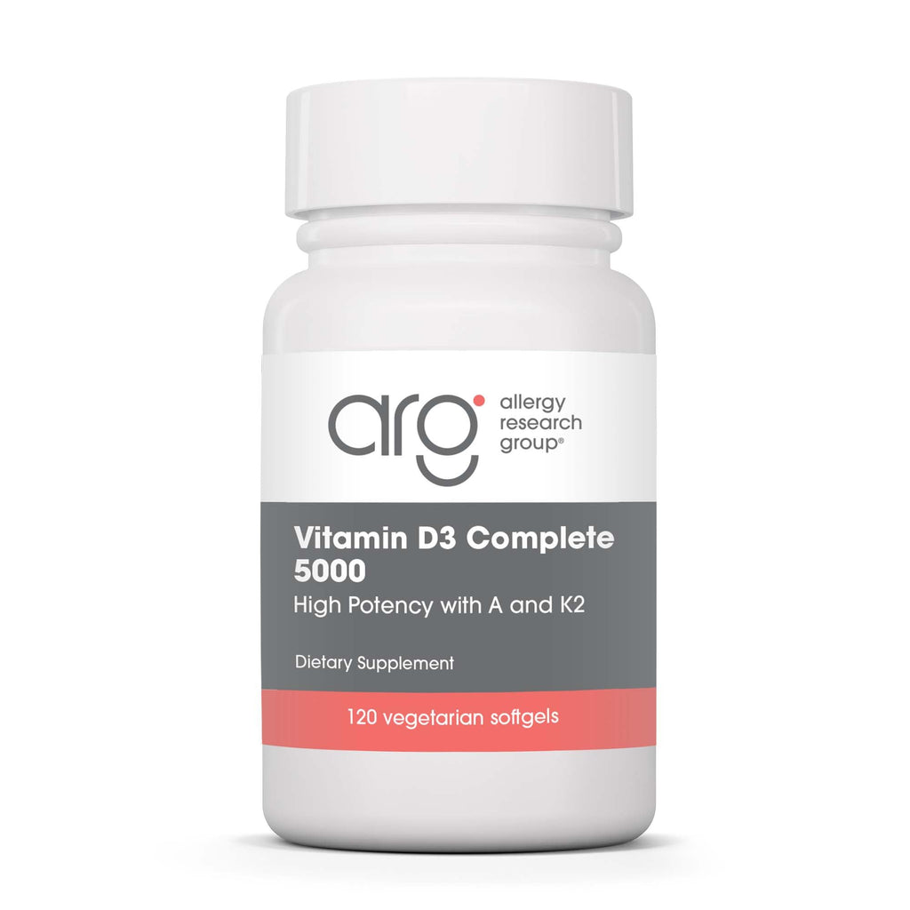Allergy Research Group Vitamin D3 Complete 5000 IU – D3 & K2, Veggie Softgels, 120 Ct