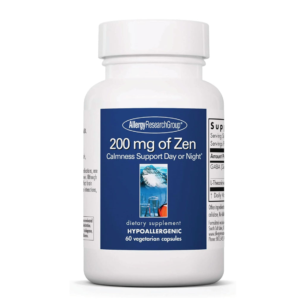 Allergy Research Group Zen: GABA + L-Theanine Calm Support for Day & Night — 60 Vegetarian Capsules