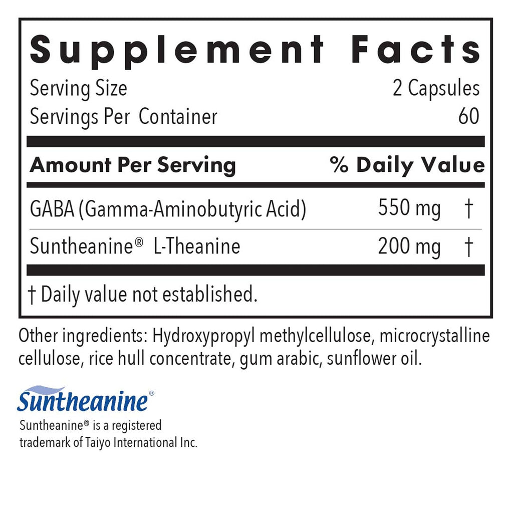 Allergy Research Group Zen: GABA + L-Theanine 200 mg for Calm & Sleep | 120 Veg Capsules