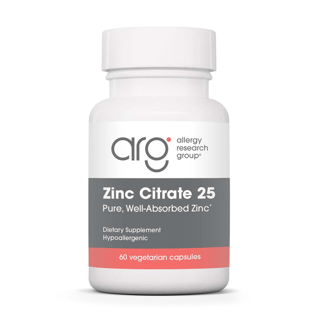 Zinc Citrate Supplement 25mg – Allergy Research Group | Immune Support, 60 Count