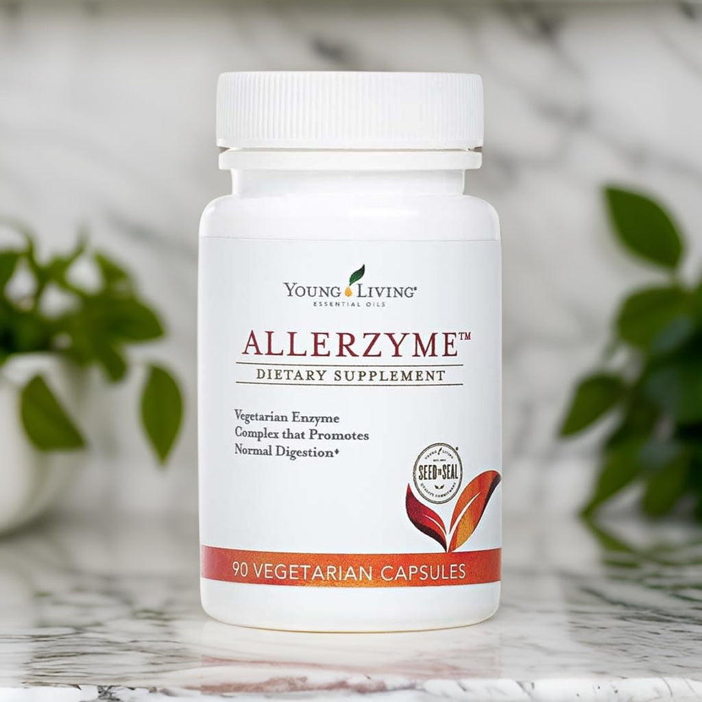 Young Living Allerzyme - 90 Ct Vegetarian Digestive Enzyme Capsules with Tarragon & Ginger