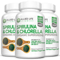 Allied Life Spirulina & Chlorella | Organic Green Superfood Capsules | 3 Bottle Pack
