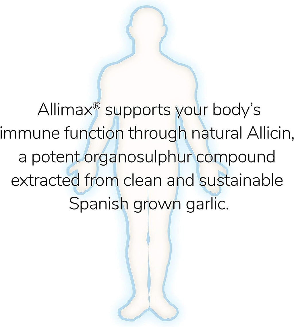 ALLIMAX 180mg 90 Capsules | Stabilized Allicin Garlic for Immune Support