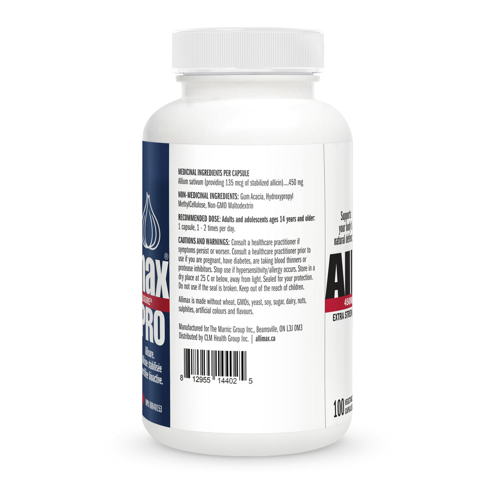 Allimax Pro Practitioner Strength 450 mg Allicin from Garlic | 100 Vegetarian Capsules