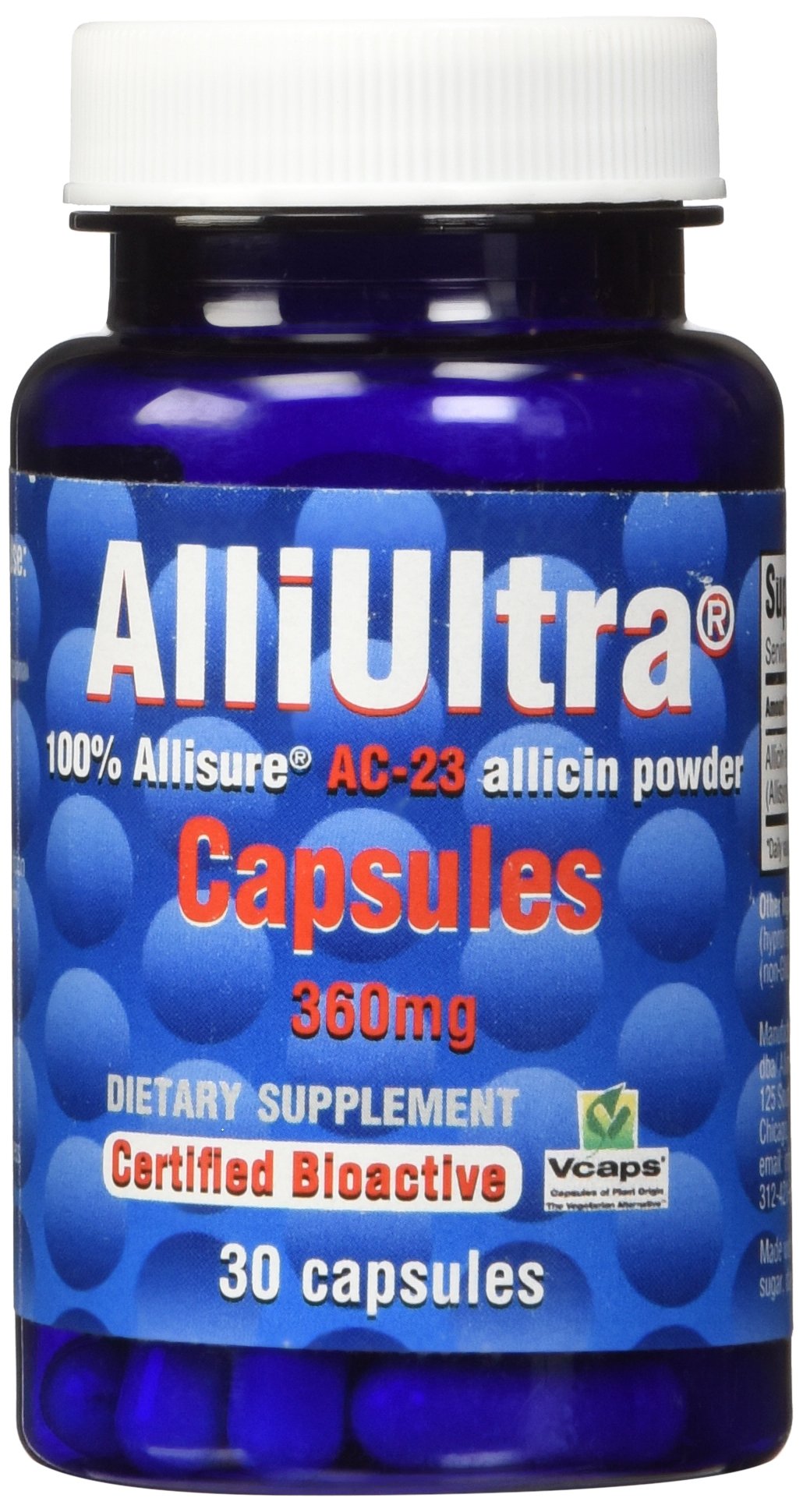 AlliUltra 360mg Capsules – 30 Count | Stabilized Allicin Garlic for Immune Support | Plant-Based, Non-GMO, Vegan, Made in UK