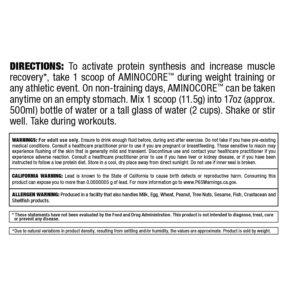 ALLMAX Nutrition AMINOCORE BCAA Powder – 8,180 mg BCAAs per Serving, Pineapple Mango, 315 g | Intra & Post-Workout Recovery