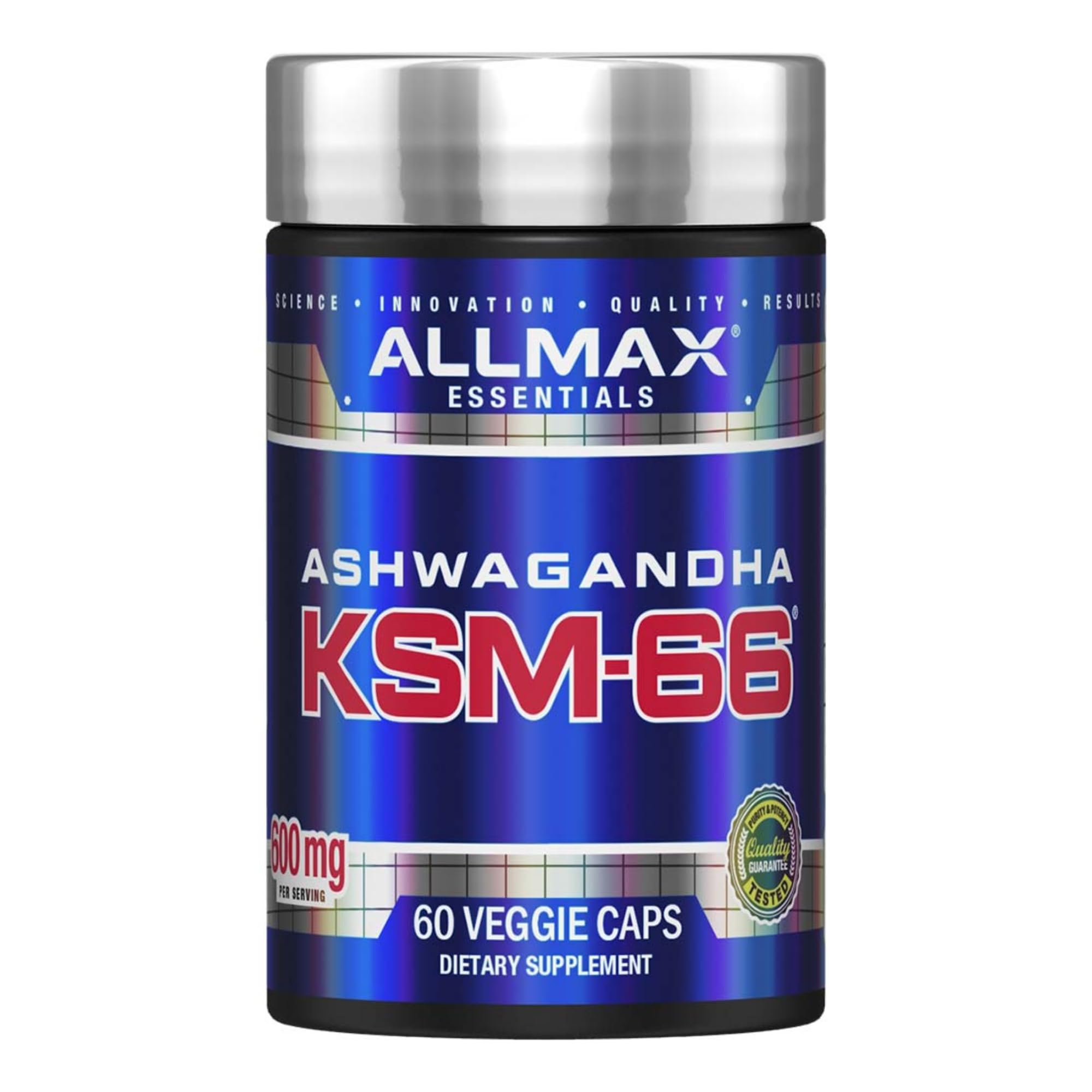 ALLMAX Essentials Ashwagandha KSM-66 (60 Veggie Caps) – Muscle Strength & Recovery